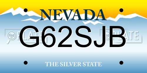 G62SJB Nevada License Plate