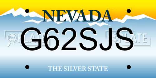 G62SJS Nevada License Plate
