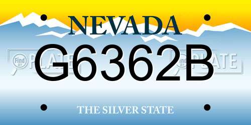 G6362B Nevada License Plate