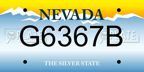 G6367B Nevada License Plate