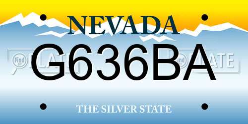 G636BA Nevada License Plate