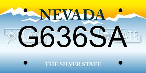 G636SA Nevada License Plate