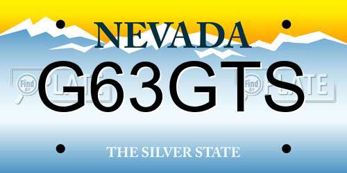 G63GTS Nevada License Plate