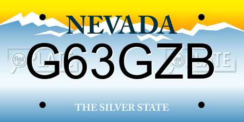 G63GZB Nevada License Plate