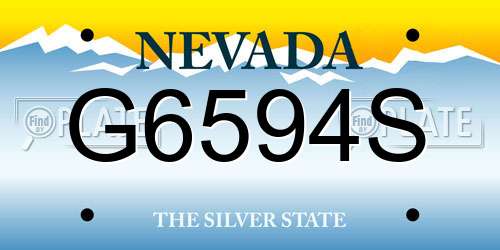 G6594S Nevada License Plate