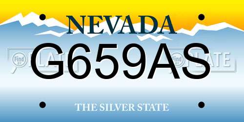 G659AS Nevada License Plate