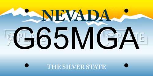 G65MGA Nevada License Plate