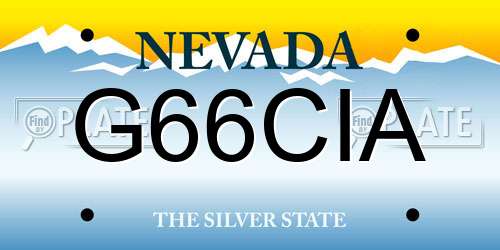 G66CIA Nevada License Plate