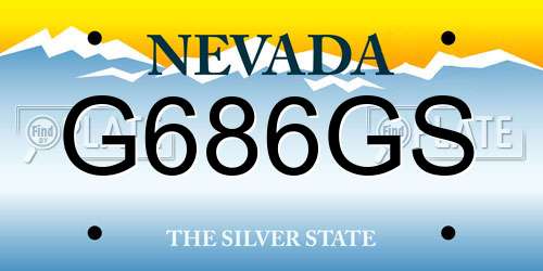 G686GS Nevada License Plate