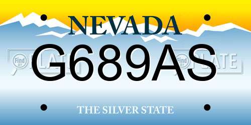 G689AS Nevada License Plate