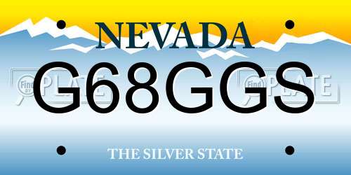 G68GGS Nevada License Plate