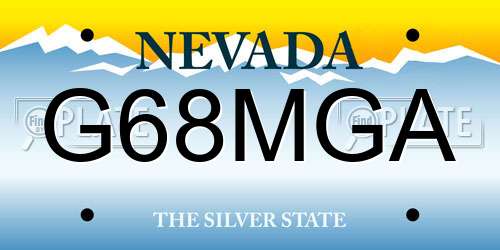 G68MGA Nevada License Plate