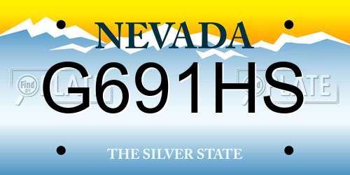 G691HS Nevada License Plate