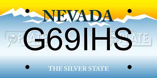 G69IHS Nevada License Plate