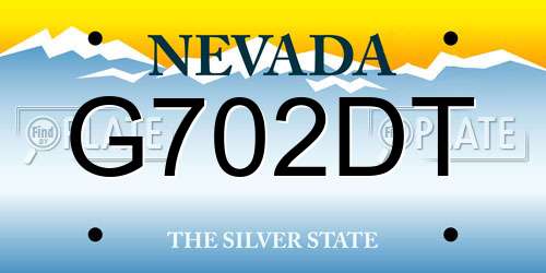 G702DT Nevada License Plate