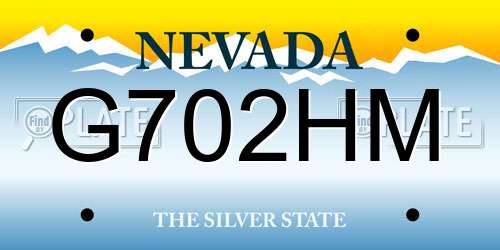 G702HM Nevada License Plate
