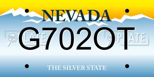 G702OT Nevada License Plate