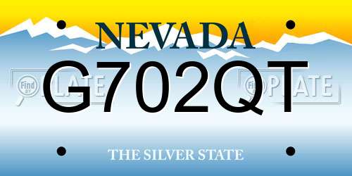 G702QT Nevada License Plate