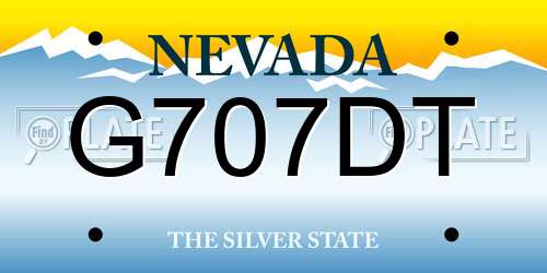 G707DT Nevada License Plate