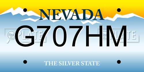G707HM Nevada License Plate