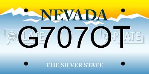 G707OT Nevada License Plate