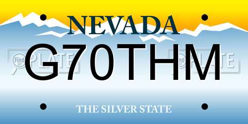 G70THM Nevada License Plate