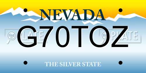 G70TOZ Nevada License Plate