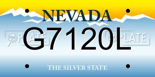 G7120L Nevada License Plate