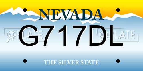 G717DL Nevada License Plate