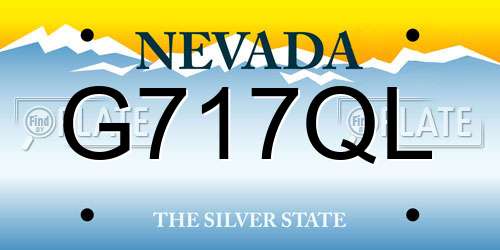 G717QL Nevada License Plate
