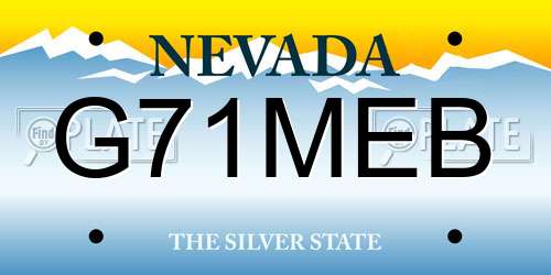 G71MEB Nevada License Plate