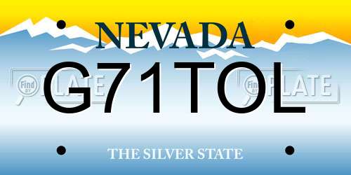 G71TOL Nevada License Plate
