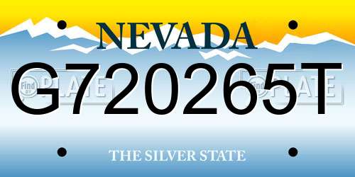 G720265T Nevada License Plate