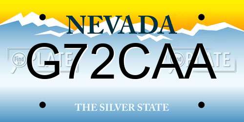 G72CAA Nevada License Plate
