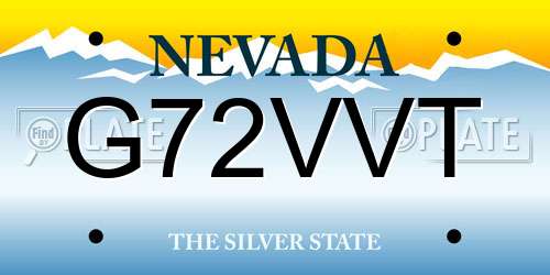 G72VVT Nevada License Plate
