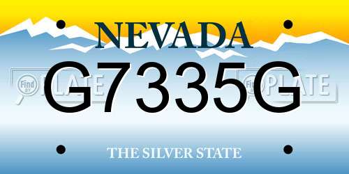 G7335G Nevada License Plate