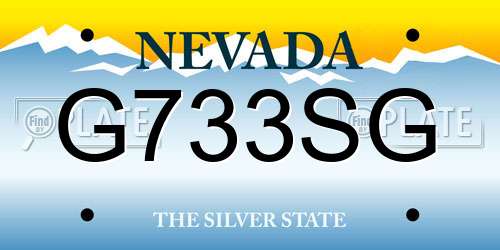 G733SG Nevada License Plate
