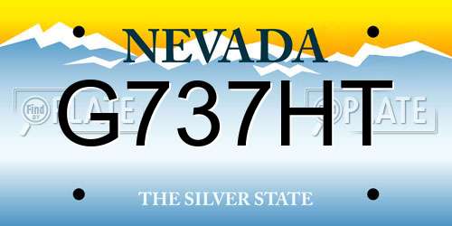 G737HT Nevada License Plate