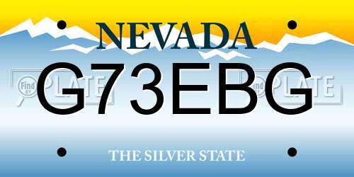G73EBG Nevada License Plate
