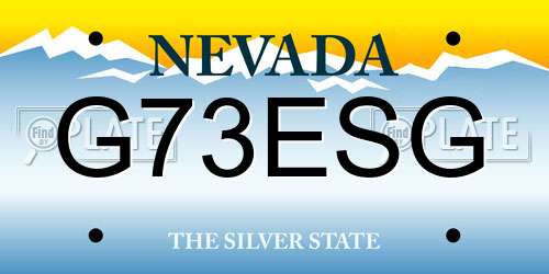 G73ESG Nevada License Plate
