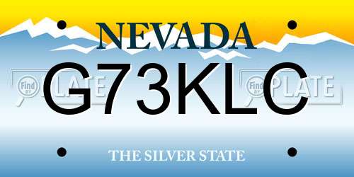 G73KLC Nevada License Plate
