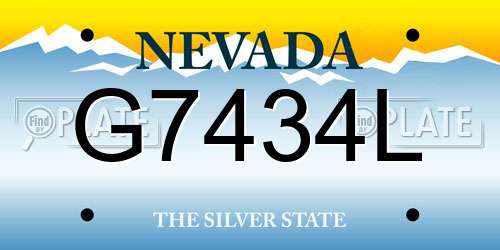 G7434L Nevada License Plate