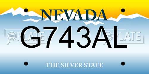 G743AL Nevada License Plate