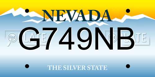 G749NB Nevada License Plate