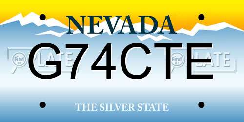 G74CTE Nevada License Plate