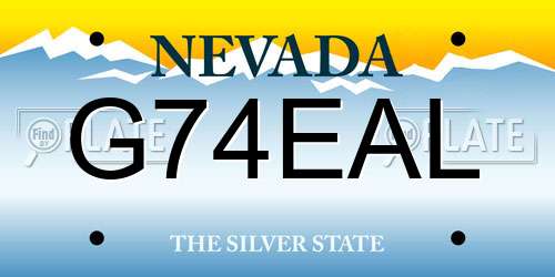 G74EAL Nevada License Plate