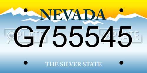 G755545 Nevada License Plate