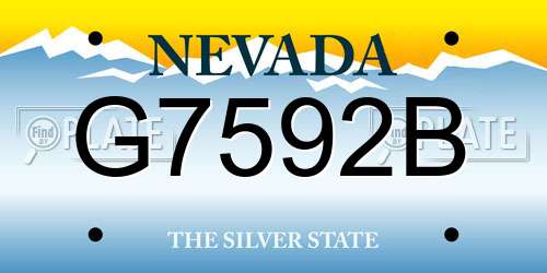 G7592B Nevada License Plate