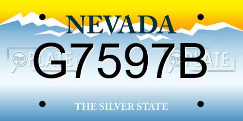 G7597B Nevada License Plate