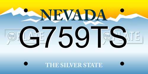 G759TS Nevada License Plate